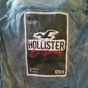 Hollister Denim Jacket With Black Hood